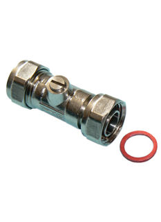 Picture of QS service valve angle 15mm x1/2" chrome