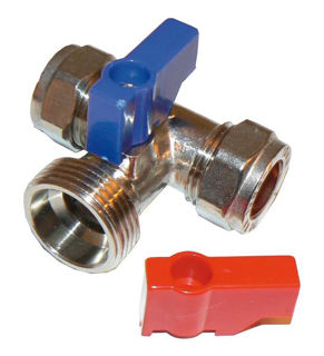 Picture of QW wash mac valve - tee 15x 15x 3/4" CP