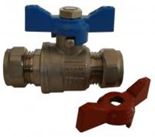 Picture of T-bar valve 22mm red and blue handles
