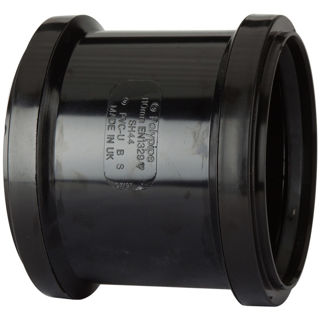 Picture of 110Mm Double Socket Soil Pipe Connector Pushfit Black