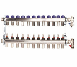 Picture of Polyplumb  15mm Stainless Steel 12 Port UFH Manifold