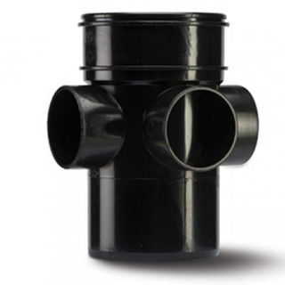 Picture of 110mm 3 Way Bossed Pipe S/S Black