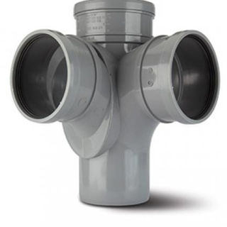 Picture of 110MM 92.5 Double Socket Corner Branch Solvent Grey