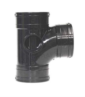 Picture of 110mm 92.5° Triple Socket Tee Black