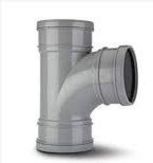 Picture of 110mm 92.5° Triple Socket Tee Solvent Grey