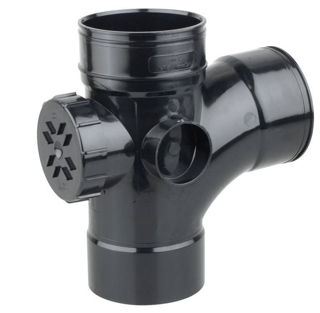 Picture of 110mm Triple Socket Access Tee Black