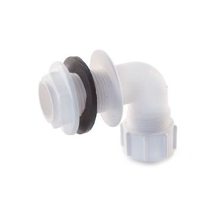 Picture of Overflow Bent Compression Tank Connector  White