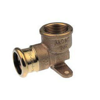 Picture of Pegler Xpress S15 backplate elbow 15mm x 1/2" Copper